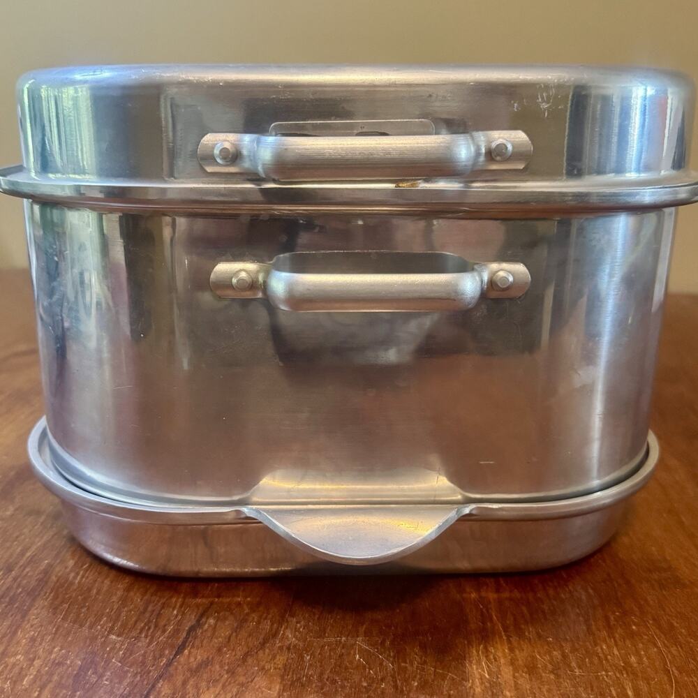 Vintage Wear Ever Aluminum Roaster Steamer Complete 825-FR USA Large Pan